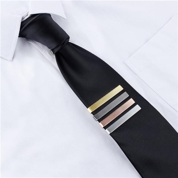 2 inch Tie Clips for Men-Skinny Tie Bar Tie Set for Wedding Anniversary Business - Picture 2 of 6